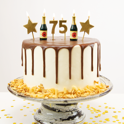 Candele 75 anni Champagne 17,5 cm