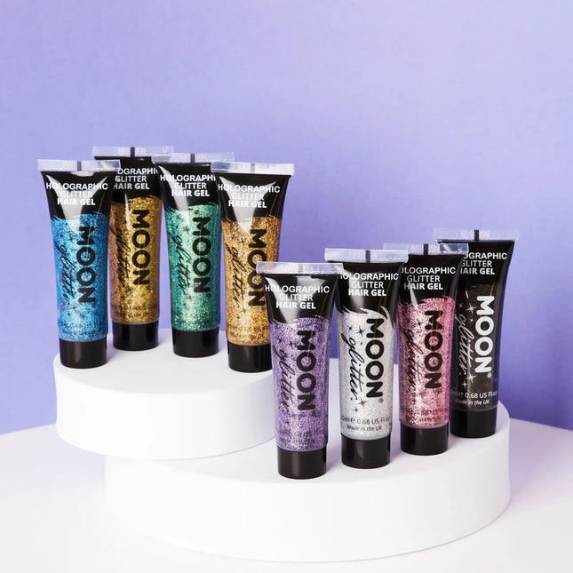 Moon Glitter Gel olografico per capelli nero 20ml