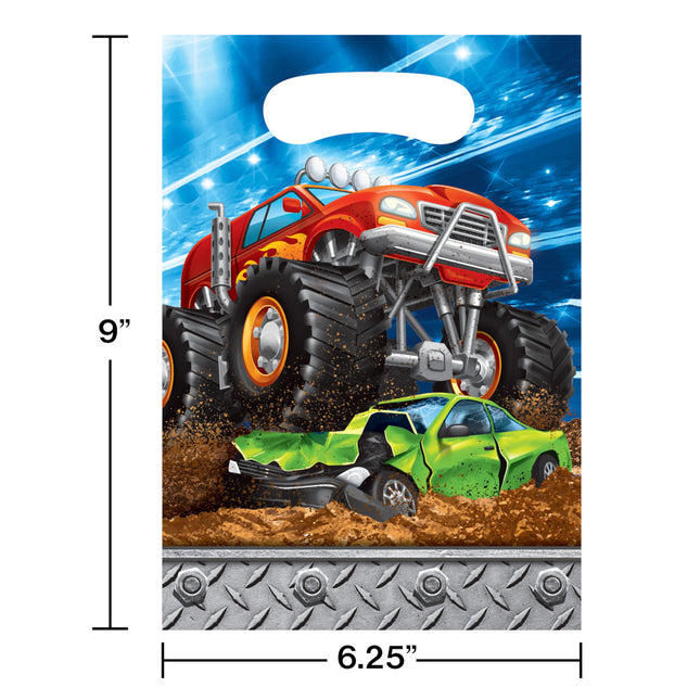 Sacchetti di condivisione Monster Truck 22,5 cm 8 pezzi