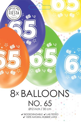 Palloncini colorati 65 anni 30cm 8pz