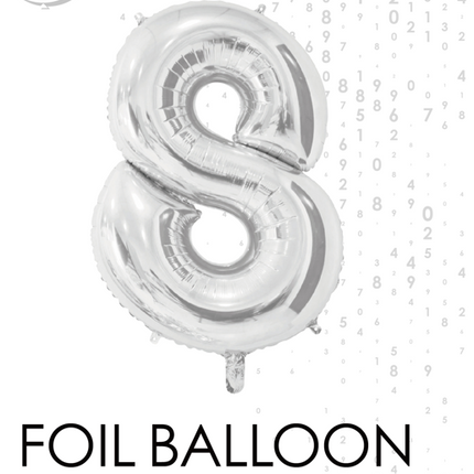 Palloncino in foil Figura 8 Argento 66cm