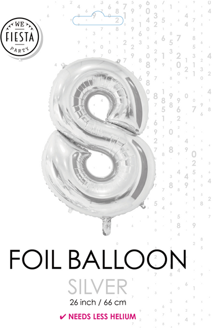 Palloncino in foil Figura 8 Argento 66cm