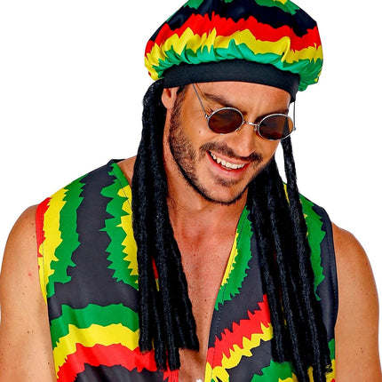 Cappello rasta colorato con dreadlocks