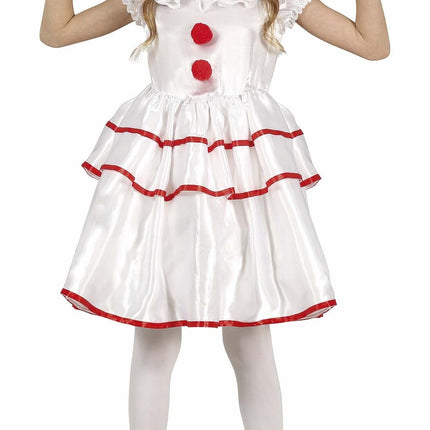 Costume di Halloween da clown per ragazza bianco