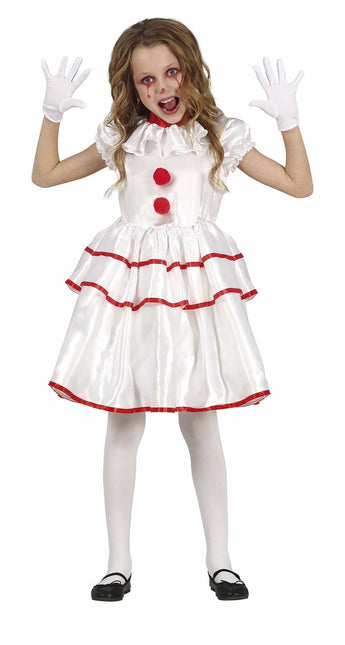 Costume di Halloween da clown per ragazza bianco