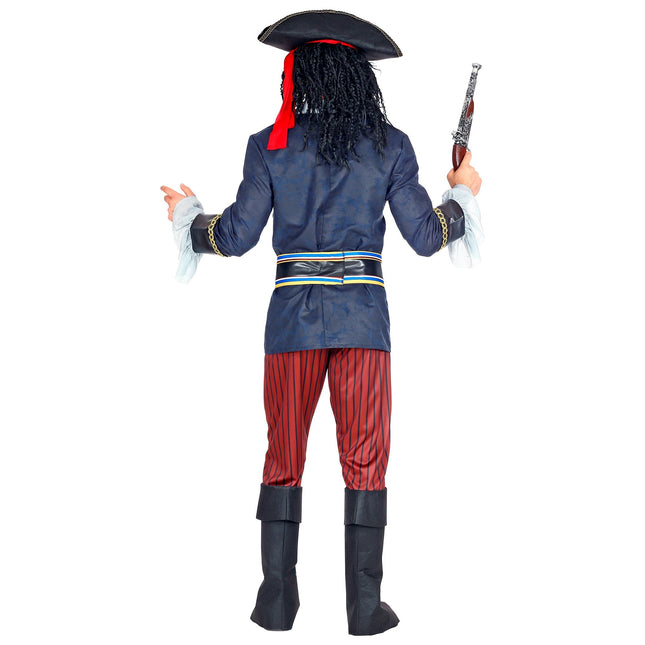 Costume da pirata rosso blu uomo