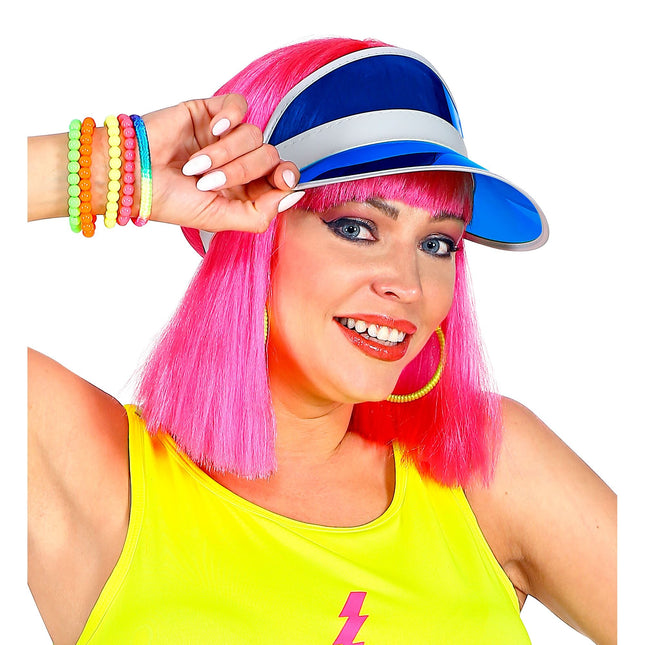 Neon 80S Visiera parasole blu