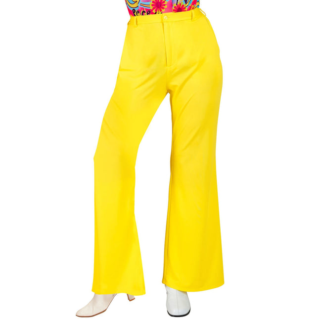 Pantaloni Disco 70S Giallo Donna