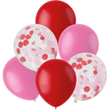 Palloncini Mix Rosso e Rosa 30cm 6 pezzi