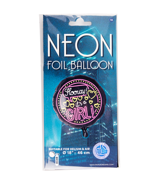 Palloncino ad elio nascita It's a Girl Neon 46cm vuoto