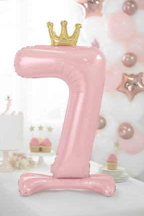 Palloncino Foil Figura 7 Rosa Chiaro Standard Vuoto 84cm