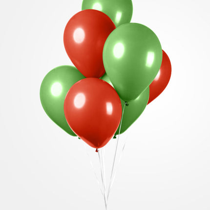 Palloncini rossi verdi 30cm 10pz