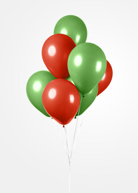 Palloncini rossi verdi 30cm 10pz