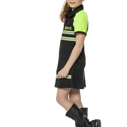 Vestito da poliziotto nero giallo per bambina