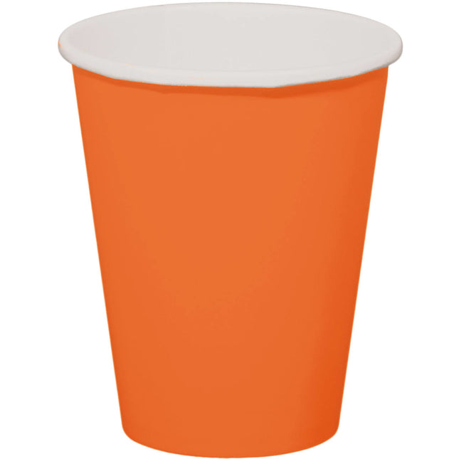 Bicchieri arancioni in cartone 350ml 8pz