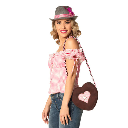 Borsa a tracolla Oktoberfest Marrone Rosa