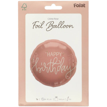 Palloncino ad elio Happy Birthday Rosa Vuoto 45cm