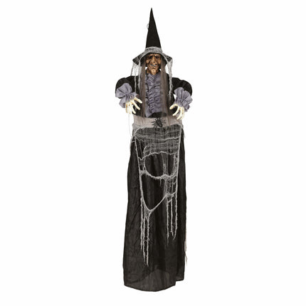 Decorazione appesa di Halloween Strega con luce e suono 1,8m