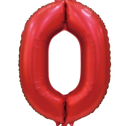 Palloncino numero rosso 0 anno lucido 86 cm