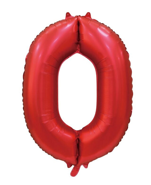 Palloncino numero rosso 0 anno lucido 86 cm