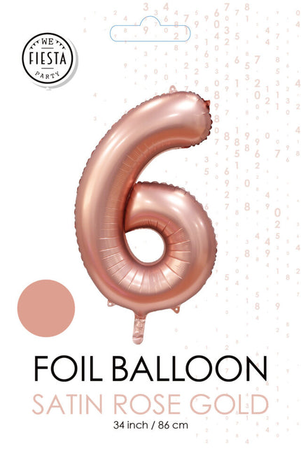 Palloncino con figura in oro rosa 6 anni lucido 86 cm