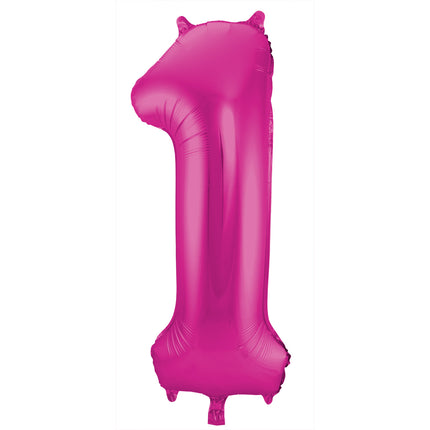 Palloncino Foil Figura 1 Fucsia Metallizzato XL 86cm vuoto