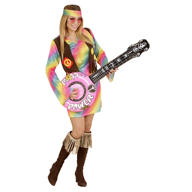 Hippie 60S Finto Banjo Rosa Gonfiabile 1m