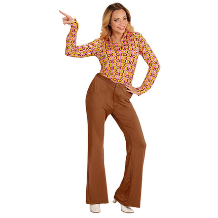 Pantaloni Disco 70S Marrone Donna