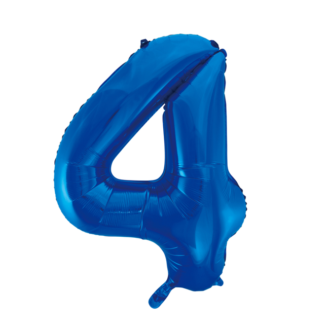 Palloncino Foil Figura 4 Blu XL 86cm vuoto