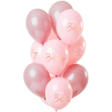 Palloncini di Buon Compleanno Rosa 30cm 12pz