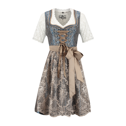 Abito Dirndl Bianco Blu Oktoberfest Rosa Donna