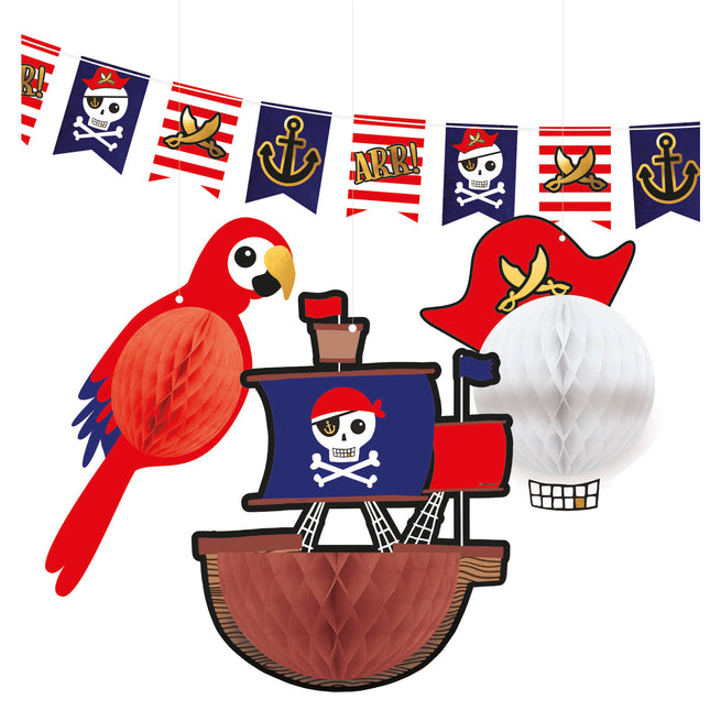 Set di decorazioni Pirata 4 pezzi