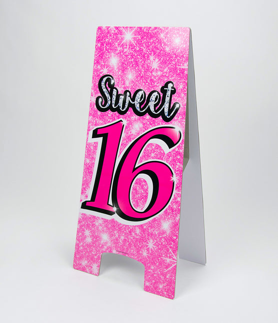 Cartello di avvertimento Sweet 16 Rosa 62,5 cm