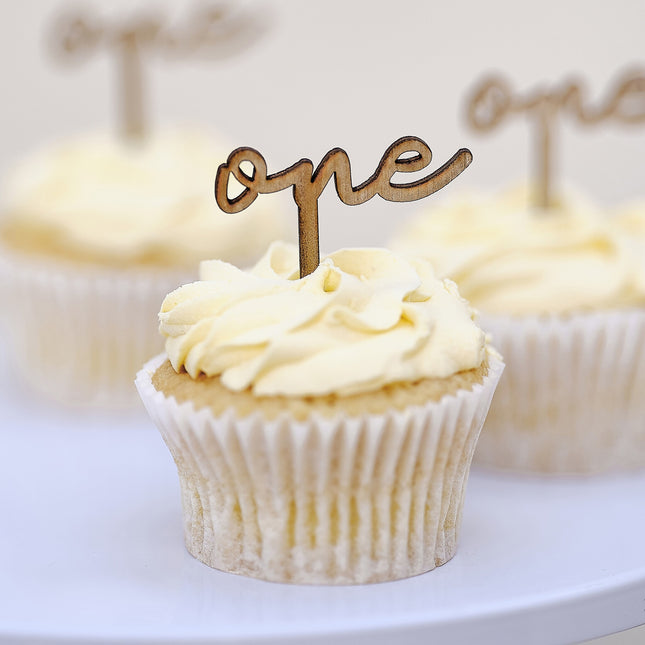 Topper per cupcake 1 anno 6 pezzi