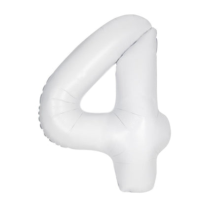 Palloncino bianco a forma di figura 4 anni opaco 86 cm