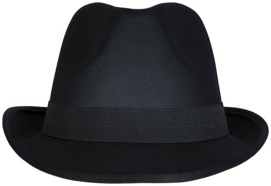 Cappello da gangster nero con fascia