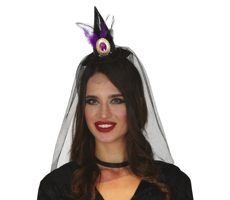 Tiara di Halloween Cappello da strega Velo