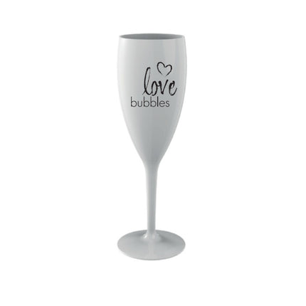 Bicchiere da champagne White Love riutilizzabile 120ml