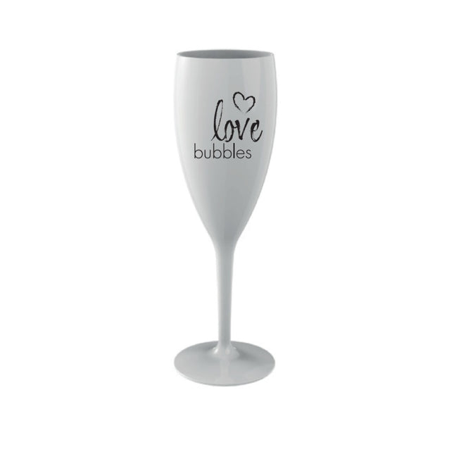 Bicchiere da champagne White Love riutilizzabile 120ml