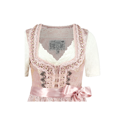 Abito Dirndl rosa chiaro Oktoberfest Donna 2 Pezzi