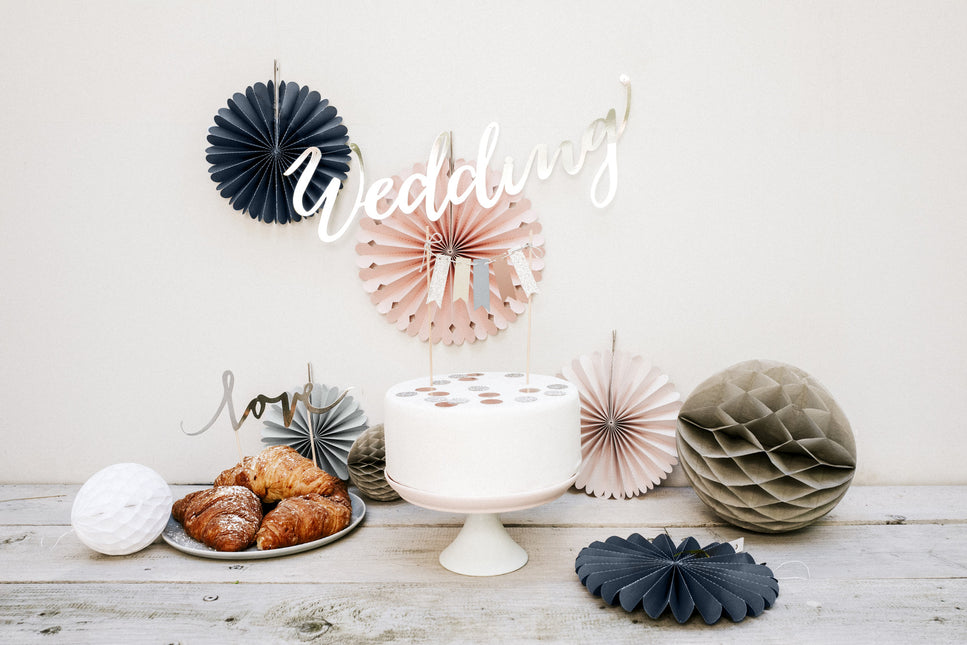 Cake topper Love Silver 17cm