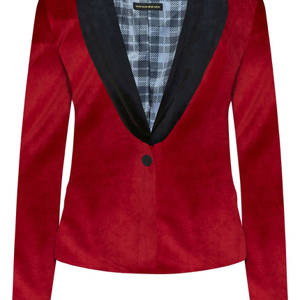 Blazer in velluto rosso bordeaux da donna OppoSuits