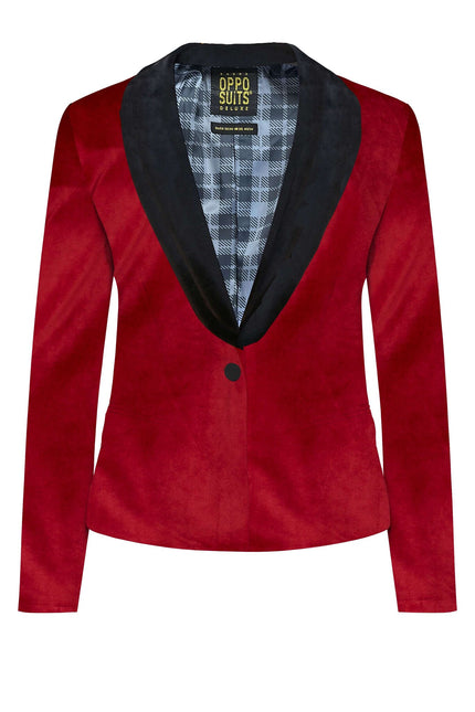 Blazer in velluto rosso bordeaux da donna OppoSuits