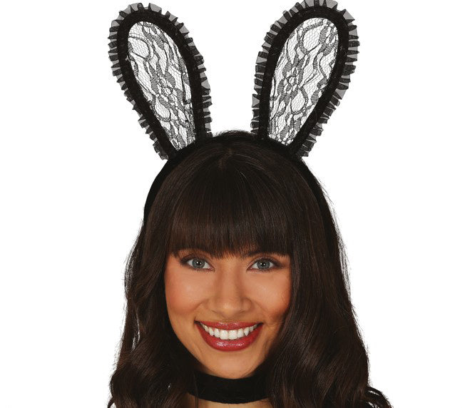 Tiara Rabbit in pizzo nero