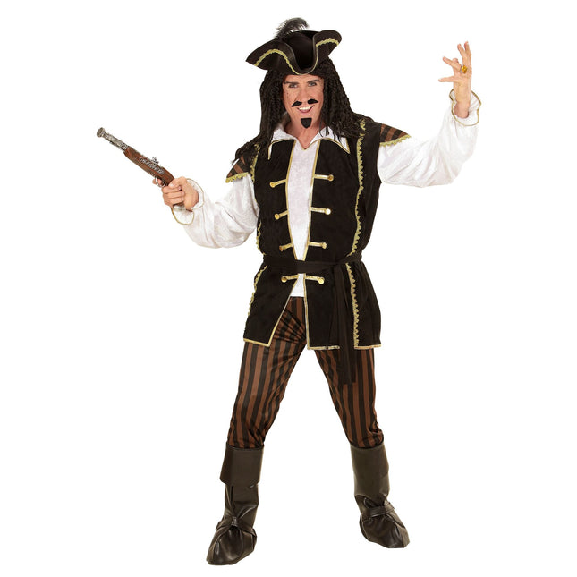 Costume da pirata nero oro uomo