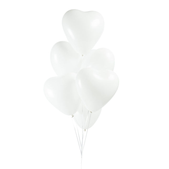 Palloncini a forma di cuore bianchi da 30 cm 6 pezzi