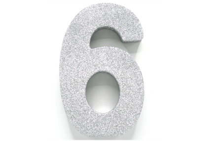 Decorazione da tavolo argentata Figura 6 Glitter 20,5 cm