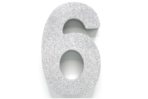 Decorazione da tavolo argentata Figura 6 Glitter 20,5 cm