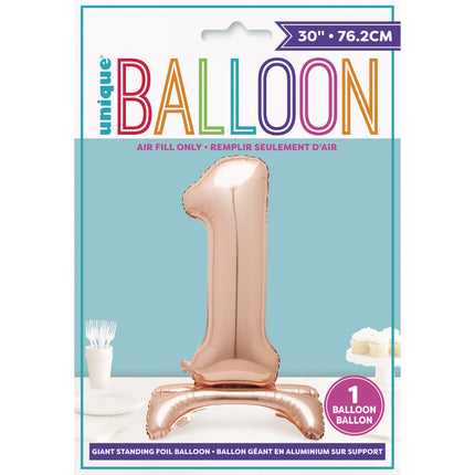 Palloncino in foil Figura 1 Oro Rosa Standard 76 cm