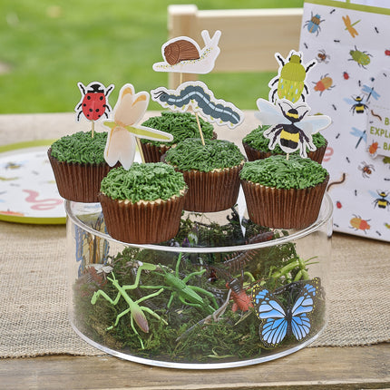 Topper per cupcake con animali della foresta 12 pezzi